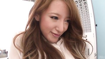 The naughty girl Mai Shirosaki loves wearing sexy clothes for her man, and that includes fishnet pantyhose that he promptly rips open to get at her pussy.