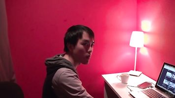Amateur doll provides Asian blowjob on cam.