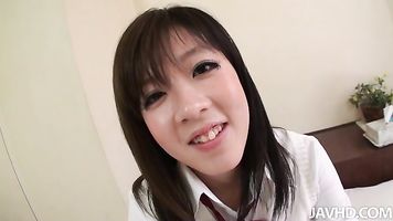 Mao Miyazaki's Hairy Schoolgirl Pussy Creamed.