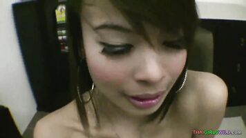 Skinny Asian freelancer has sex with foreigner for money