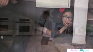 Petite asian banged by tall sugardad