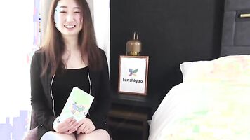 Casting couch with cute Japanese amateur Miss Ai Okamoto sexy nurse from Tokyo interview uncensored JAV first ever JAV pussy licking pt2