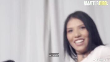 AMATEUR EURO - Hot Asian Brunette Jenifer Sucks And Fucks With Ryan Bones On Her First Porn Attempt