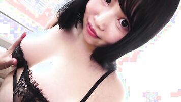 Aina Nanjyo has HUGE JAPANESE BOOBS - Amateur comes to hotel and sucks cock, finger fucks, masturbates for us in first time porn video pt2