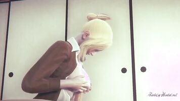 on titans Hentai 3D - Annie Blowjob, Boobjob and Fucked in a tatami