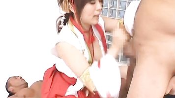 This little Asian nympho gets her tits and pussy worked over and then when she looks up she realizes she has a ton of guys watching her get fingered and fucked.