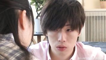 Playful hottie Arisa Misato shows off her tits and pussy.