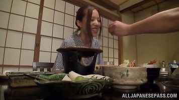 Sugary Japanese milf with awesome boobs gets fingered.
