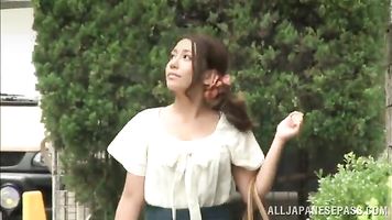 Amateur big tit babe Mei Matsumoto gets mouth and tit fucked.