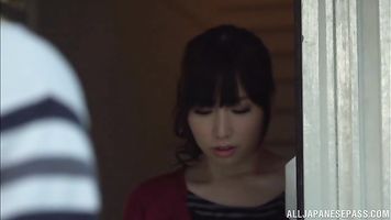 Busty JP milf in tight swimsuit Sayuki Kanno gets squeezed and fingered.