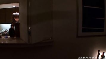 Peachy Asian maid Tsubasa Amami is seduced by horny boss.