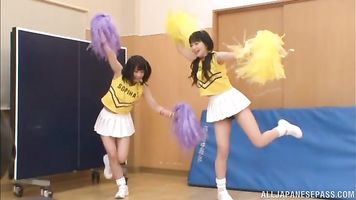 Spicy cheerleader Yuri Shinomiya group sex.