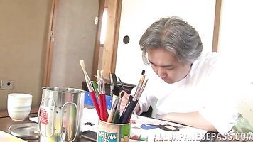 Sweet mature lady Ayumi Shinoda has hot sex with old guy.