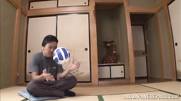 Hot Asian moms Eiko Katou and Chiaki Takeshita share cock.