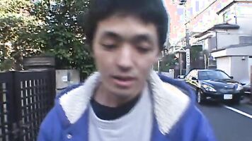 Japanese mature babe finger fucking her hairy cunt.