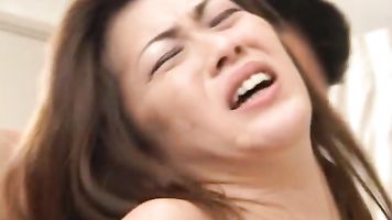 She gets a load of cum in her mouth as he shoots his load.