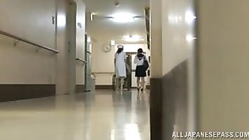 Naughty schoolgirl in hospital headfucking.