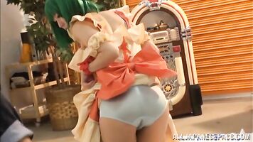 Kinky Japanese cosplay lover Chika Arimura makes a solo action - Japanese Cosplay.