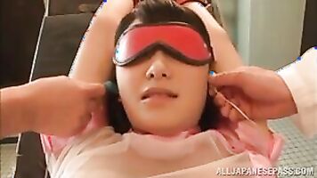 Cute nurse Nana Usami in transparent lingerie is a fan of bondage.