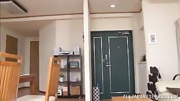 Amazing Asian housewife Nao Katoh gets her pink shaved pussy plowed.