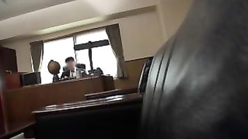 Japanese AV Model is sexy milf in office suit and black stockings nailed.