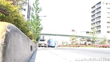 Busty Japanese Yu Sakura gets nasty in public.