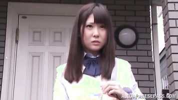 Hot Asian teen Nana Ninomiya gets her head fucked publicly.