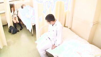 This guy catches a glimpse of her panties in a hospital, and she's so horny that she jumps over to his bed and starts to suck him off! Since he likes what he sees, he'll love feeling it, as she pulls her panties to the side and takes him balls deep in pub