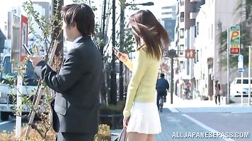 Sweet Asian milf with tight ass Nono Mizusawa enjoys caressing.