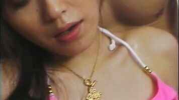 Sayoko Asakura on her back fucked and swallowing cum.